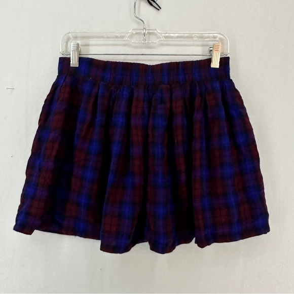 Forever 21 Plaid Mini Skirt Size M Blue Red - Picture 4 of 8